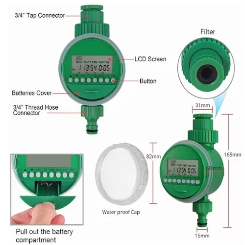 Sistema De Riego Por Goteo Con Temporizador Automático 30m
