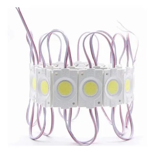 Kit Módulos De 9 Led Cob Plasma Redondos Alta Intensidad 2.4w Blanco