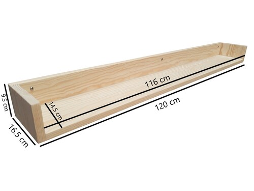 Repisa Abierta 120 cm Madera De Pino Sin Pintar