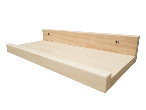 Repisa Con Ceja 30 cm Madera De Pino Sin Pintar.