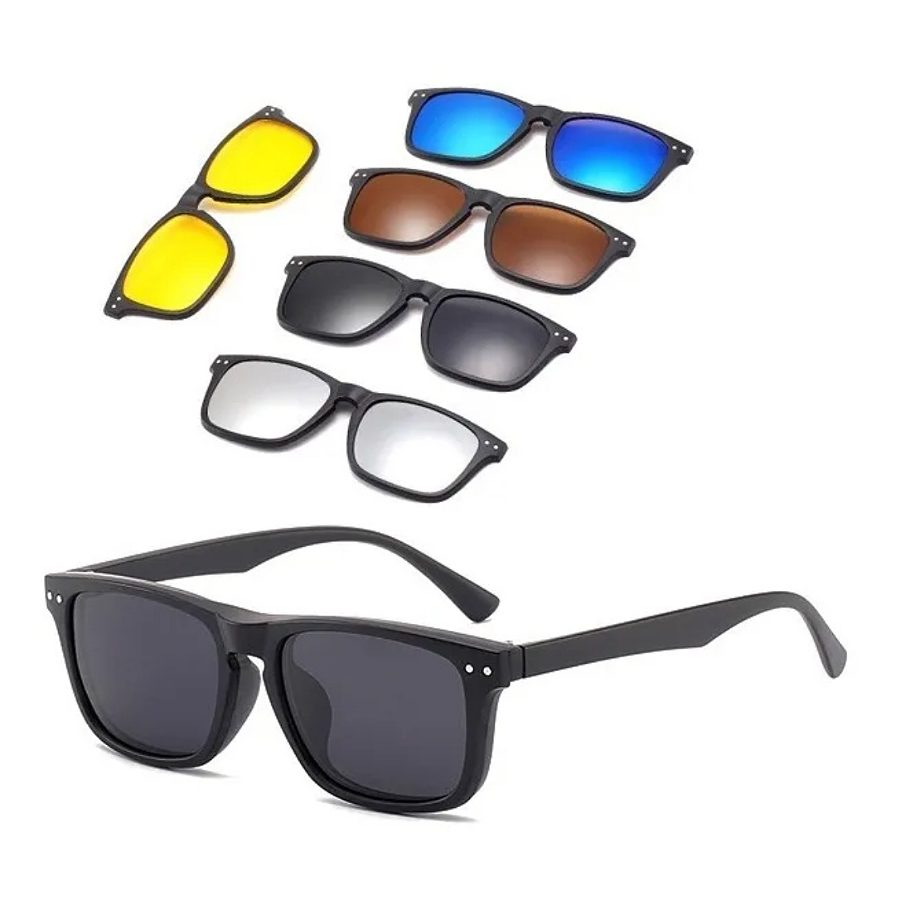 5 En 1 Gafas de Sol Para Hombre Gafas Polarizadas Magn ticas