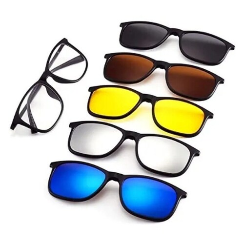 5 En 1 Gafas de Sol Para Hombre Gafas Polarizadas Magnéticas