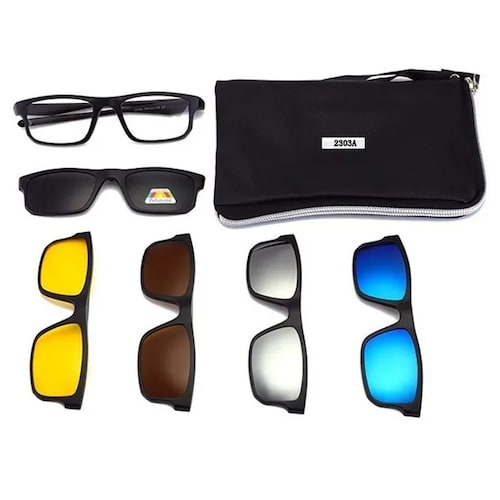 5 En 1 Gafas de Sol Para Hombre Gafas Polarizadas Magnéticas