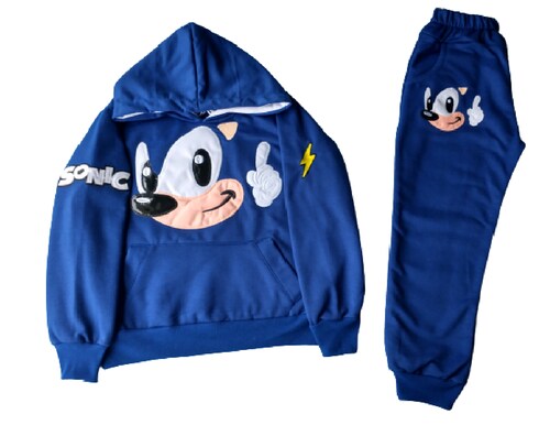  CONJUNTO PANTS FELPA BORDADO SONIC .