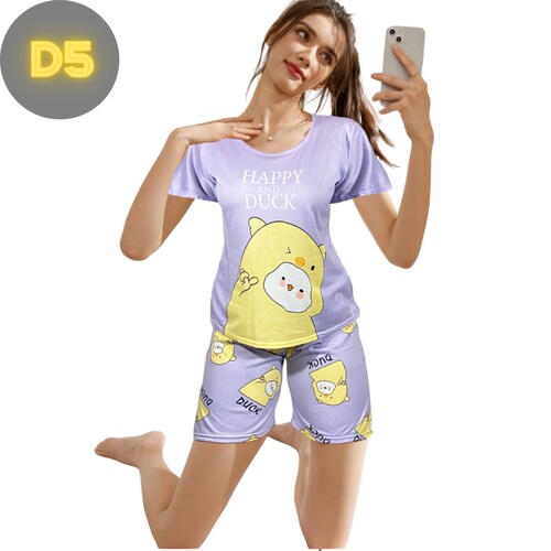 Conjunto Pijama Dama 2 Pzas Mujer de Short y Playera PIJ-051