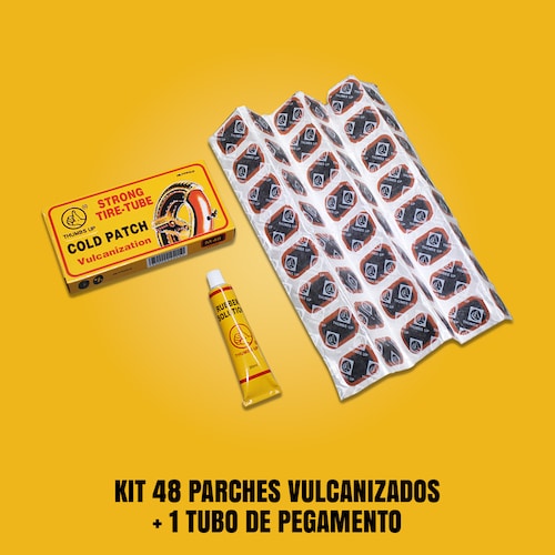 Parches Vulcanizados Cámara Bicicleta 48 Piezas Con Pegamento