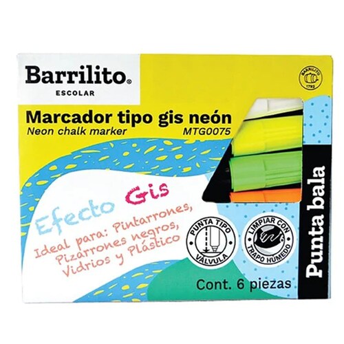 Marcadores P Vidrio Cristal Pizarron Negro Tiza Liquida Neon.