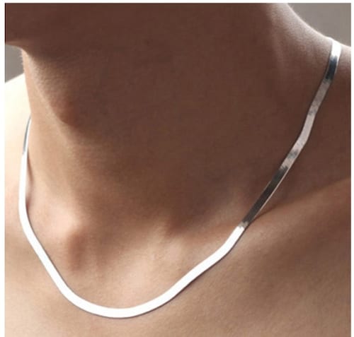 Collar Serpiente Plata hecho en plata 925 Amour 50 cm.