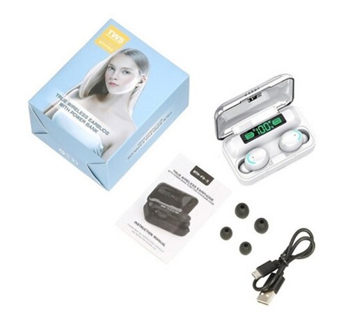 Audífonos inalámbricos F9-5 In-ear Manos Libres Power Bank.