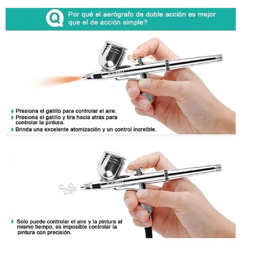 Kit Aerógrafo Multiuso Doble Acción Para De Pasteles