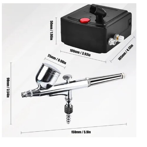 Kit Aerógrafo Multiuso Doble Acción Para De Pasteles