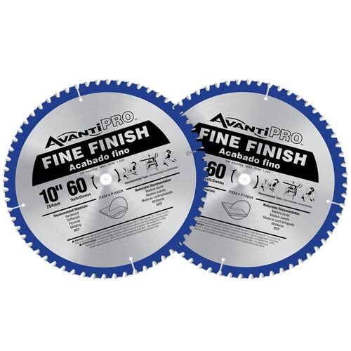 Disco Avanti Pro para Sierra de 10 pulgadas 60 Dientes 2pz 