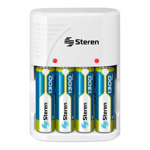 Cargador De Bateria Aa- Aaa/9v, C/4 Pilas Aa Steren Crg-020