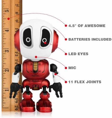 Robot Parlante Táctil Recargable De Metal Rojo
