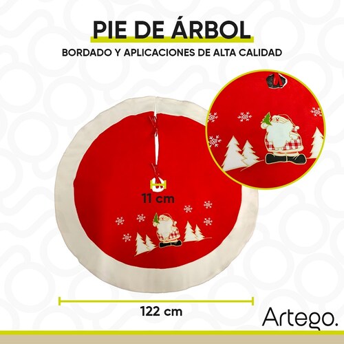 Pie de árbol de navidad Santa 122cm Artego