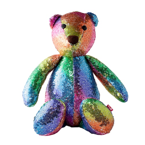 Oso Peluche de Lentejuelas - Regalo - Adorno - Decoración con alas de ángel y tutú desmontables.