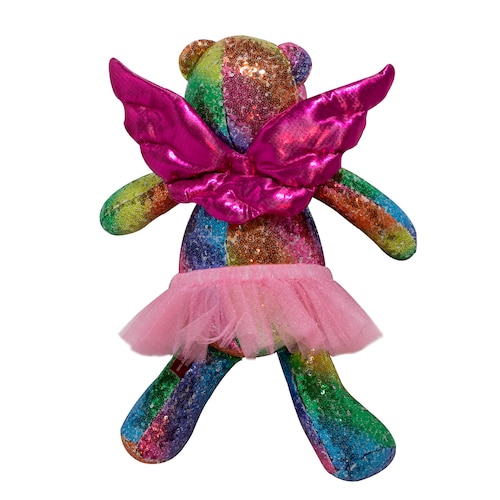 Oso Peluche de Lentejuelas - Regalo - Adorno - Decoración con alas de ángel y tutú desmontables.