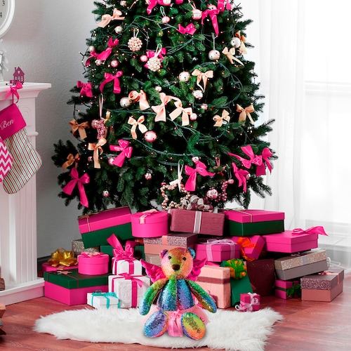 Oso Peluche de Lentejuelas - Regalo - Adorno - Decoración con alas de ángel y tutú desmontables.