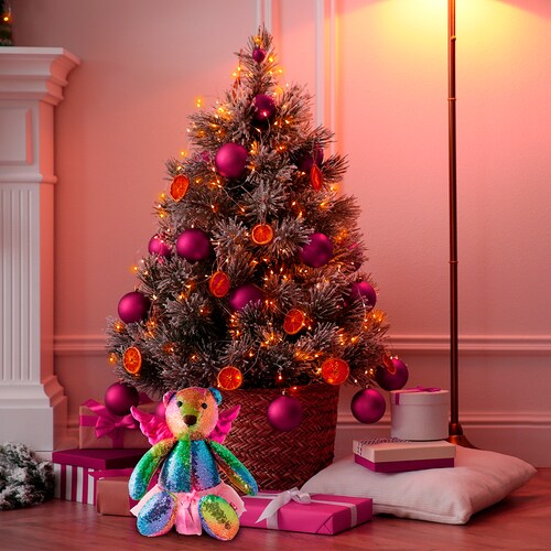 Oso Peluche de Lentejuelas - Regalo - Adorno - Decoración con alas de ángel y tutú desmontables.