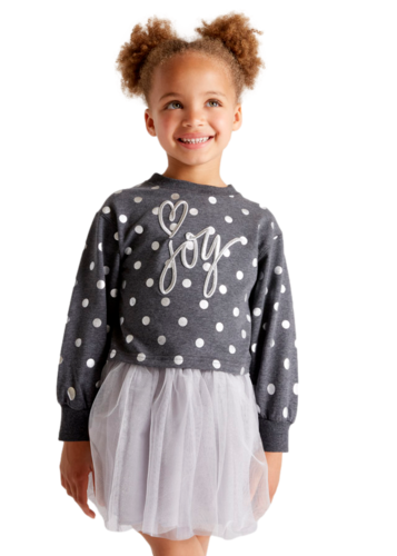 Conjunto con falda de tul para niña