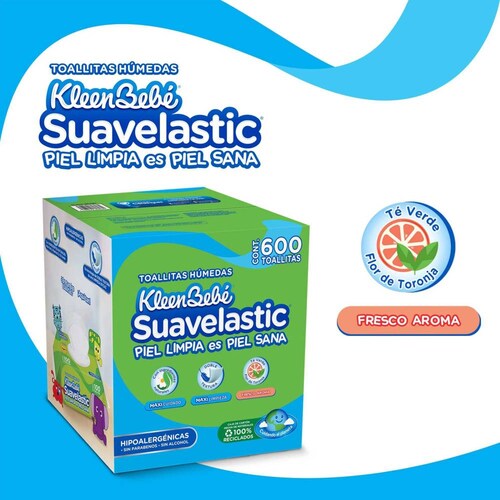 Toallitas Húmedas Kleenbebé Suavelastic Max 600 Pzas Premium