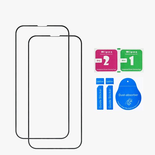 2 Piezas Mica Cristal Templado para iPhone 13 / iPhone 13 Pro.