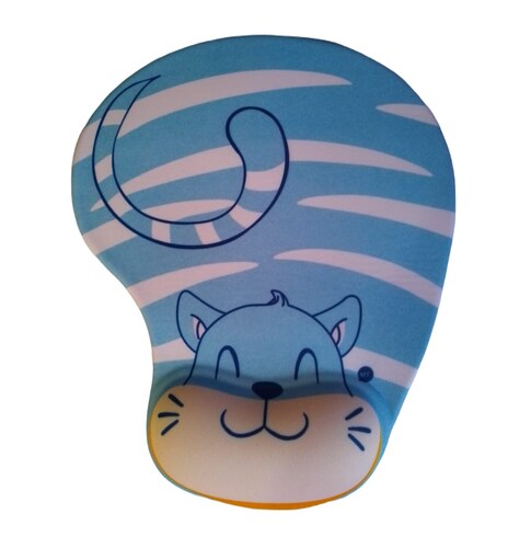 Mouse pad Alfombrilla ratón dibujos animados 3D gruesa ratón óptico ordenador videojuegos gato azul