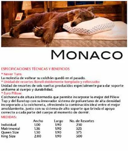 COLCHON INDIVIDUAL  SPRING AIR MONACO