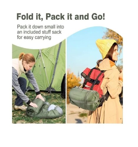 Saco De Dormir Para Acampar Al Aire Libre Verde Militar