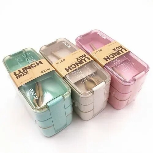 Loncheras Con Toppers Lunch Box Fiambrera 900ml 3 Pisos.