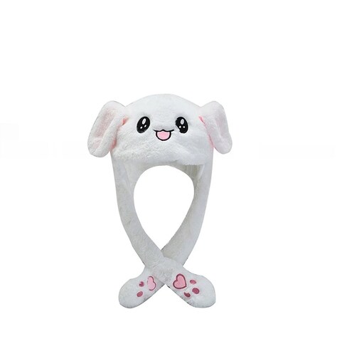 Gorro De Conejo Bts Kpop Blanco Con Orejas En Movimiento