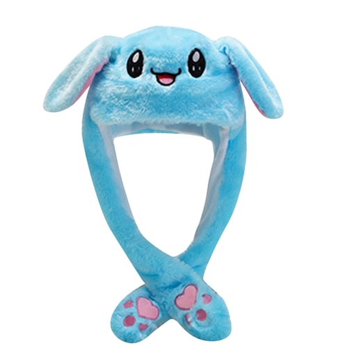 Gorro De Conejo Bts Kpop Azul Con Orejas En Movimiento