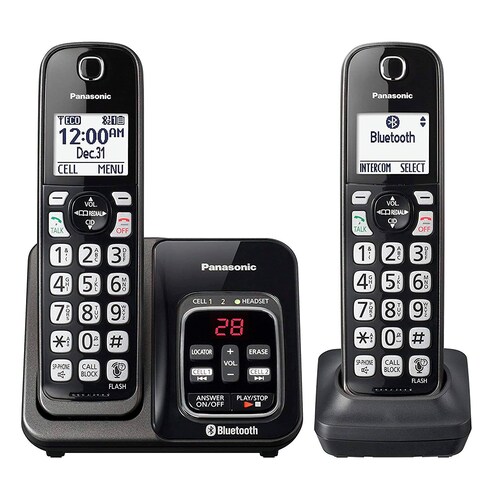 Teléfono Inalámbrico Panasonic KX-TGD562M 2 Auriculares Negro Reacondicionado Grado A