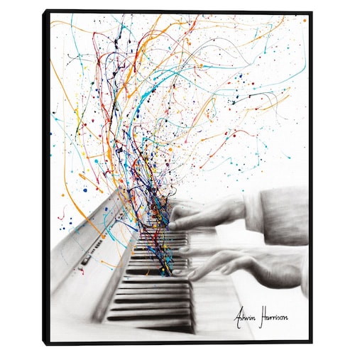 Cuadros Decorativos - El solo de teclado con marco - Ashvin Harrison