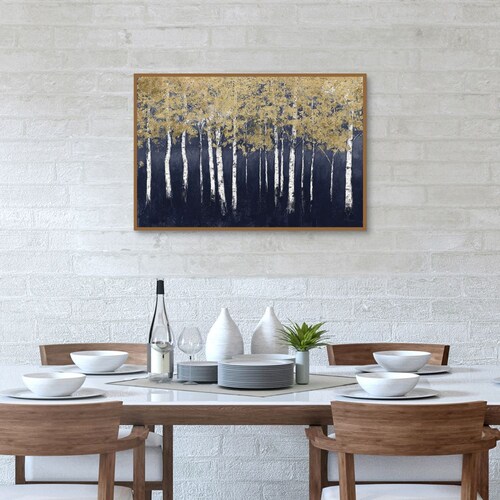 Cuadros Decorativos - Bosque brillante indigo con marco - James Wiens