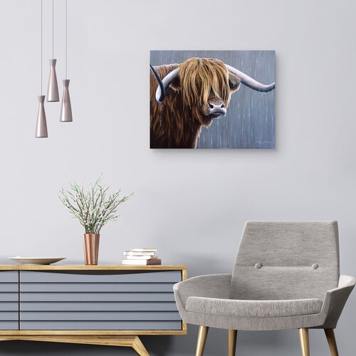 Cuadros Decorativos - Toro de las Tierras Altas Dia de Lluvia - Jeremy Paul
