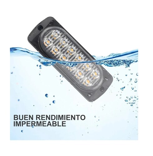 Duo Barra Rojo Led Lateral Faro Auto Moto 12 Funci