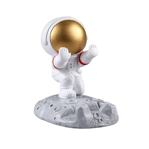 Base Universal Astronauta Dorado Soporte Celular Para Escritorio