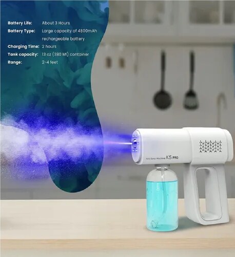 Desinfectante Pistola Sanitizante Nano Blu Spray Inalambrica