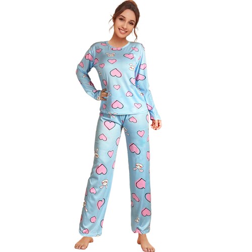Pijama Manga Larga 2 Pzas Dama Set Mujer Ropa Para Dormir PIJ-043