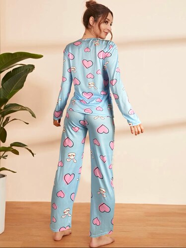 Pijama Manga Larga 2 Pzas Dama Set Mujer Ropa Para Dormir PIJ-043
