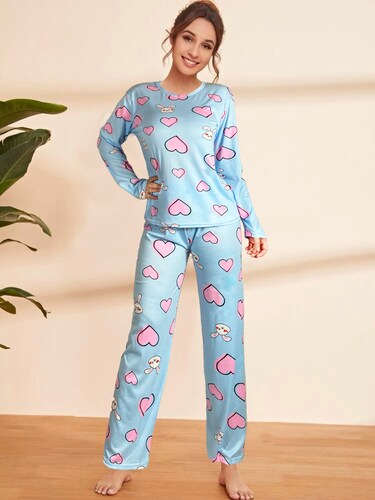 Pijama Manga Larga 2 Pzas Dama Set Mujer Ropa Para Dormir PIJ-043