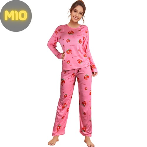 Pijama Manga Larga 2 Pzas Dama Set Mujer Ropa Para Dormir PIJ-043