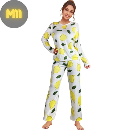 Pijama Manga Larga 2 Pzas Dama Set Mujer Ropa Para Dormir PIJ-043