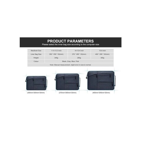 Funda Protectora Bolsa Impermeable Portátil Macbook 14" Negro