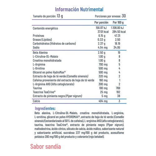 Pre entreno Fit Soul Dynamite Soul  Pre-Workout 30 servicios - Sandia