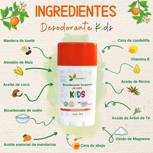NaturalDry - 2 Desodorantes corporal en barra: 1 Unisex + 1 Kids  - Sin aluminio - Neutraliza el mal olor