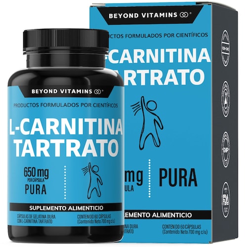 Suplemento Alimenticio Beyond Vitamins L-Carnitina Tartrato 100% puro de  650mg 60 cápsulas