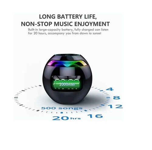 Altavoz Bluetooth Portátil Con Reloj Digital Negro