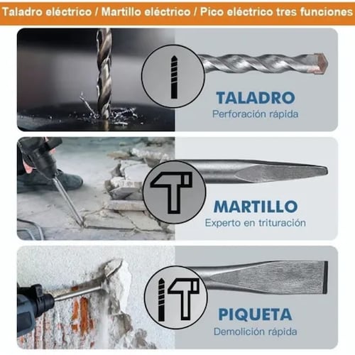 Rotomartillo Cincelador Multifuncional Perforador + Regalos